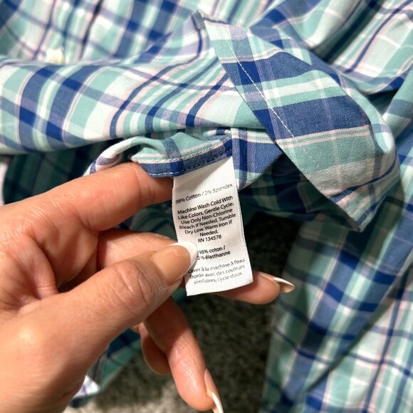 Vineyard Vines Men's Sz XXL Classic Fit Tucker Blue & Green Plaid Long Sleeve - Picture 6 of 8
